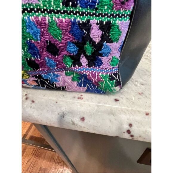 Black Heavily Embroidered Bird Motif Tote Style Bag - Picture 7 of 10